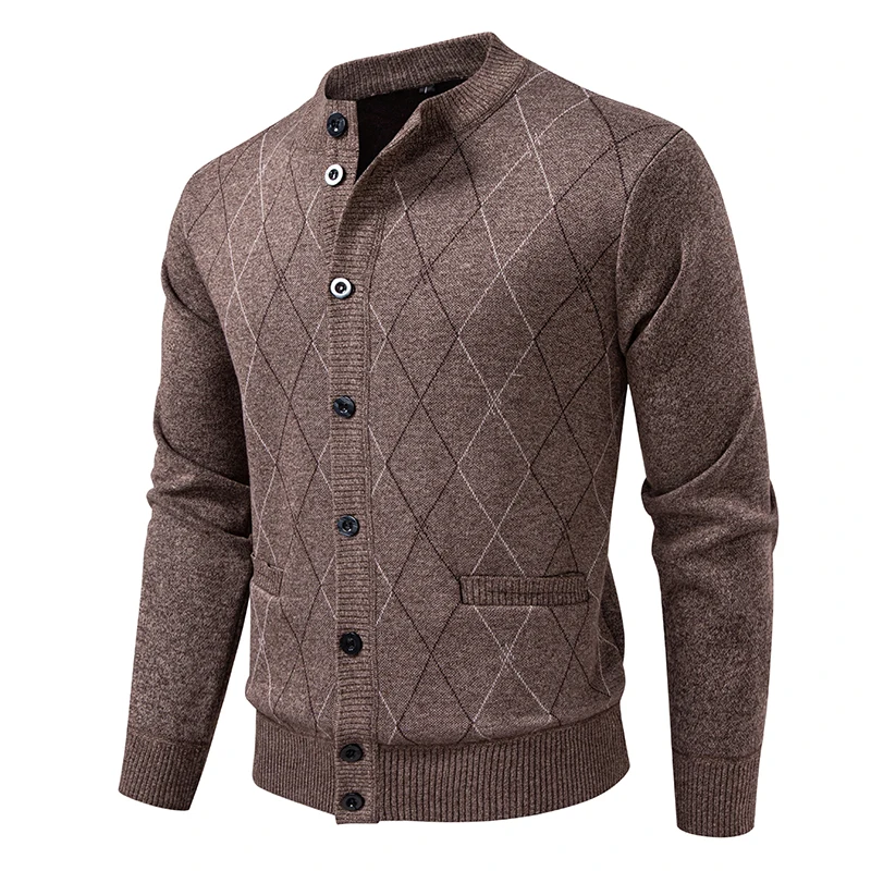 Autumn/Winter Men's Fleece Knitted Sweatercoat Fashion Argyle Solid Color O-Neck Warm Smart Casual Slim Fit Knit Cardigan Men
Autumn/Winter Men's Fleece Knitted Sweatercoat Fashion Argyle Solid Color O-Neck Warm Smart Casual Slim Fit Knit Cardigan Men