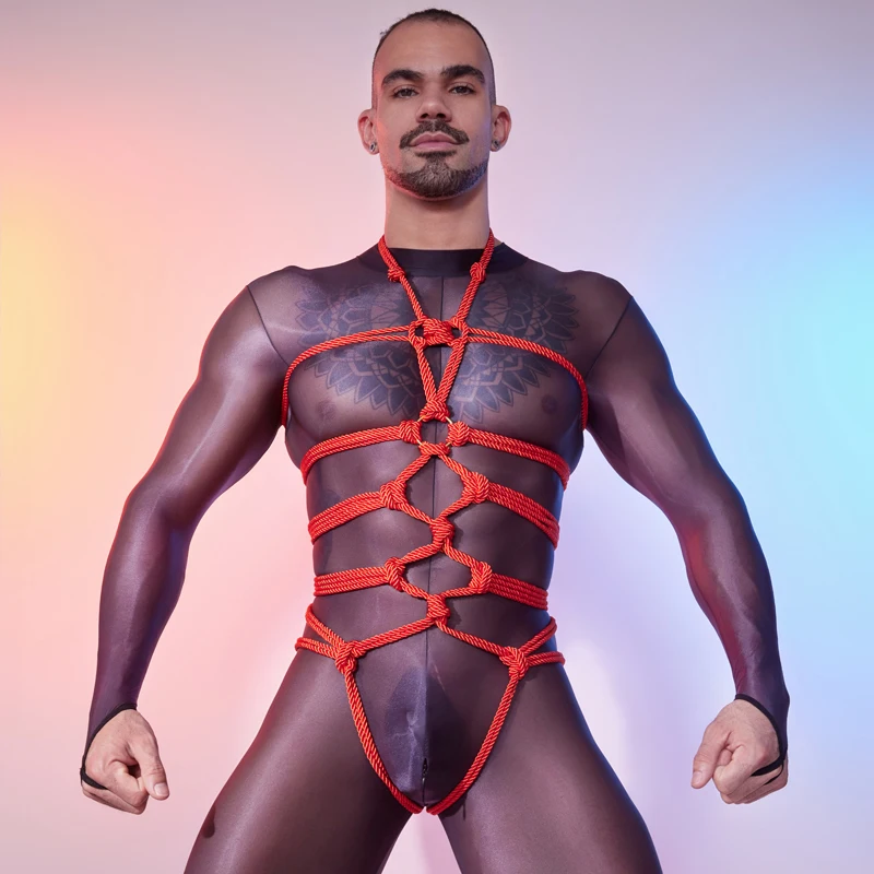 Sexy Men's High Elastic Bondage Jacket Polyester Rope Suit Hollow Out Adjustable Bandage Bodysuit Buckle EXOTIC Lingerie Male
Sexy Men's High Elastic Bondage Jacket Polyester Rope Suit Hollow Out Adjustable Bandage Bodysuit Buckle EXOTIC Lingerie Male
