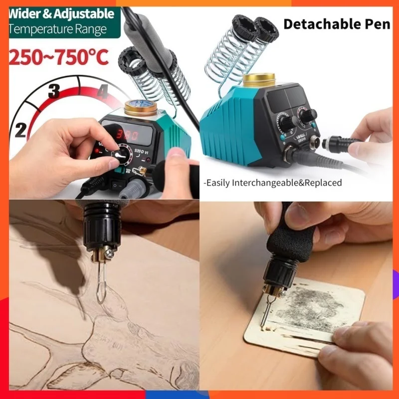 Dual-Mode Soldering & Pyrography Stations 2 Interchangeable Pens with Digital Display Set for Electronics Jewelry & Wood Burning
Dual-Mode Soldering & Pyrography Stations 2 Interchangeable Pens with Digital Display Set for Electronics Jewelry & Wood Burning