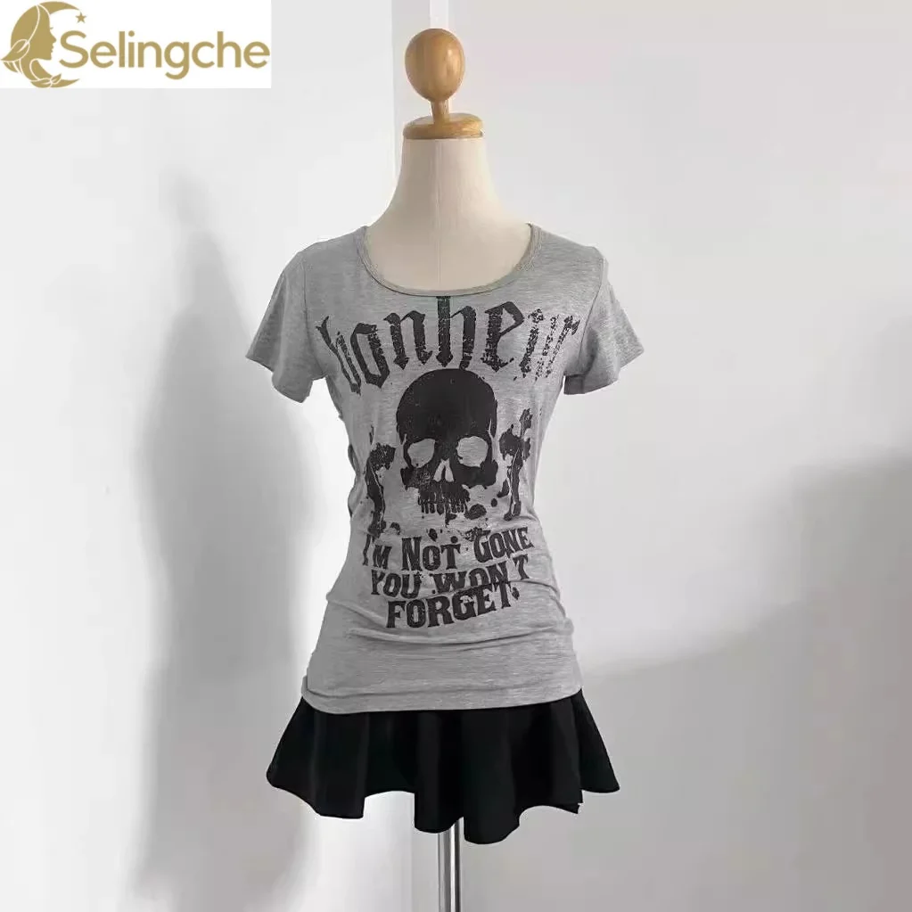 American Retro Skull Cartoon Printed Short Sleeved T-shirt Anime Punk Style Short Sleeved Shirt Y2K Style T-shirt Women
American Retro Skull Cartoon Printed Short Sleeved T-shirt Anime Punk Style Short Sleeved Shirt Y2K Style T-shirt Women