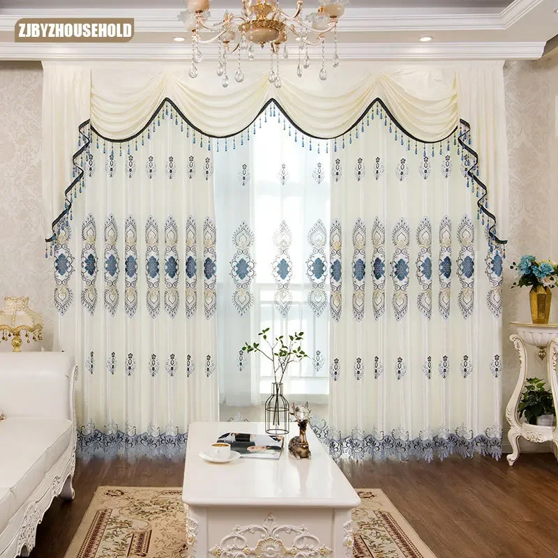 New European Style Curtains for Living Dining Room Bedroom High-end Embroidery Curtain Thick Fabric valance Curtain Tulle Custom
New European Style Curtains for Living Dining Room Bedroom High-end Embroidery Curtain Thick Fabric valance Curtain Tulle Custom