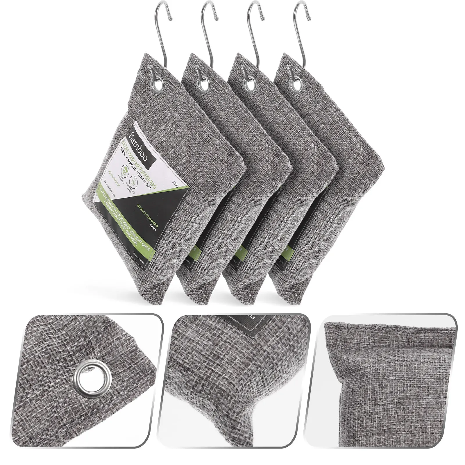 Набор мешочков с бамбуковым углем для очистки воздуха, активированные поглотители запаха для обуви, дома, автомобиля, офиса, контроль влажности
Набор мешочков с бамбуковым углем для очистки воздуха, активированные поглотители запаха для обуви, дома, автомобиля, офиса, контроль влажности