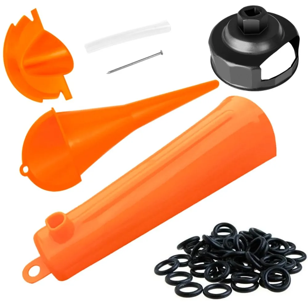 Oil Change Kit for Harley Tool, Oil Filter Wrench, Oil Funnels Set, Motorcycle Primary Case Oil Funnel, 50PCS 11105 Drain Plug O-Ring for Harley Davidson Accessories
Oil Change Kit for Harley Tool, Oil Filter Wrench, Oil Funnels Set, Motorcycle Primary Case Oil Funnel, 50PCS 11105 Drain Plug O-Ring for Harley Davidson Accessories