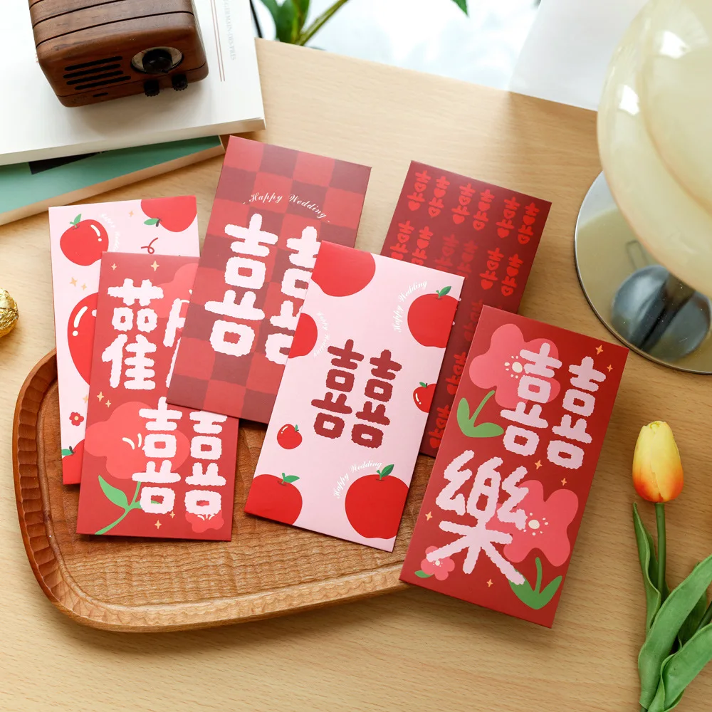 6/10Pcs Wedding Red Envelopes 17X9cm Long Wedding Supplies Cute with Gifts Share Money Change Cartoon Engagement Lishui Seal
6/10Pcs Wedding Red Envelopes 17X9cm Long Wedding Supplies Cute with Gifts Share Money Change Cartoon Engagement Lishui Seal
