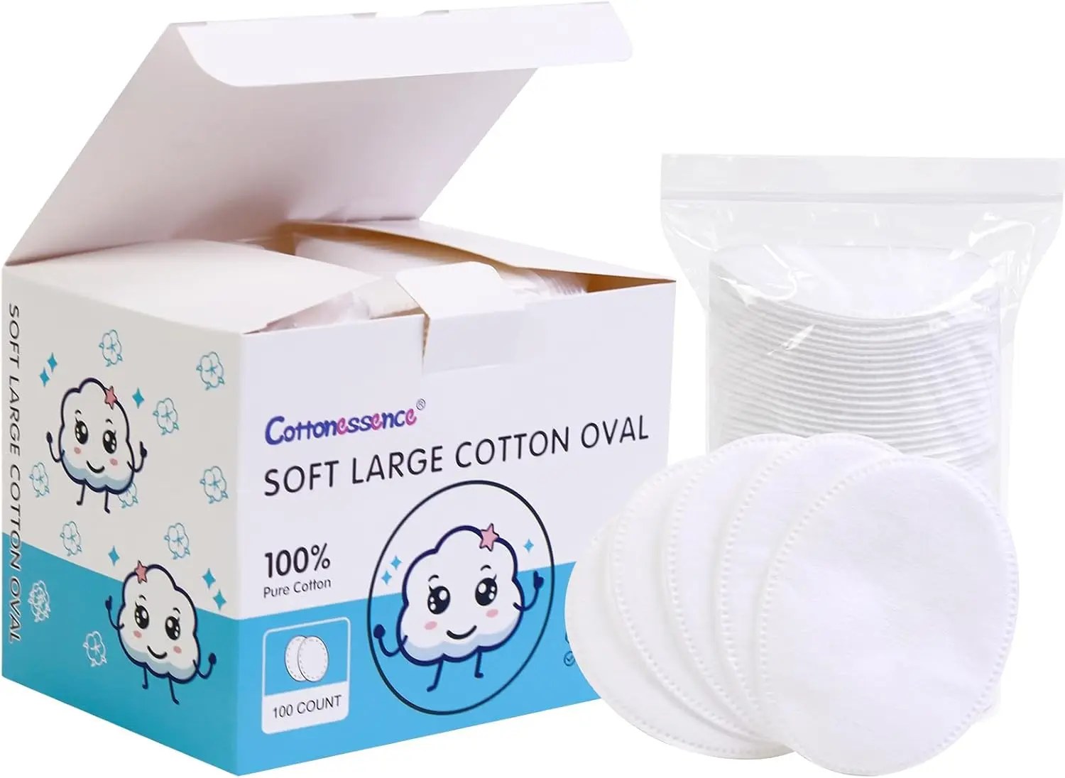 Large Oval Cotton Pads 100 Count Pure Soft Lint Free Hypoallergenic Safe for Baby Wet Dry Use
Large Oval Cotton Pads 100 Count Pure Soft Lint Free Hypoallergenic Safe for Baby Wet Dry Use
