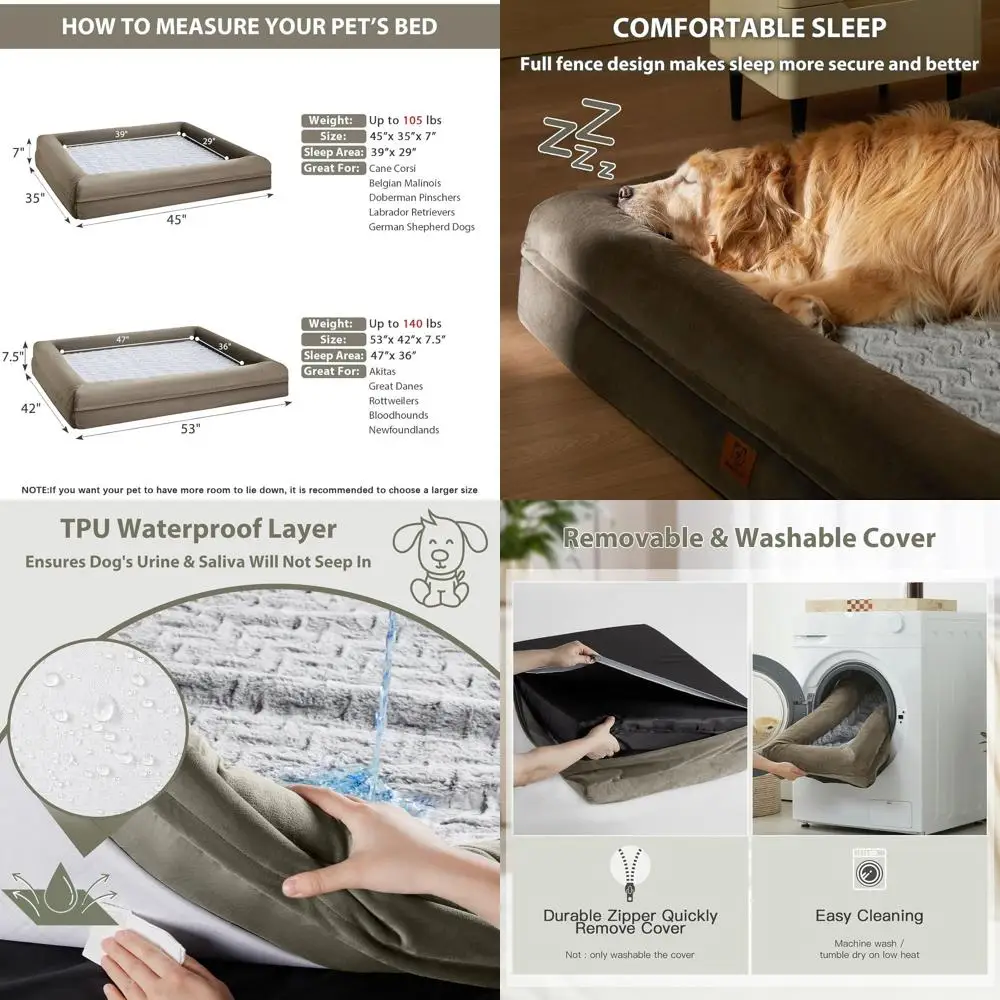 Большая ортопедическая лежанка для собак с съемным водонепроницаемым чехлом и бортиками для собак XXL
Большая ортопедическая лежанка для собак с съемным водонепроницаемым чехлом и бортиками для собак XXL