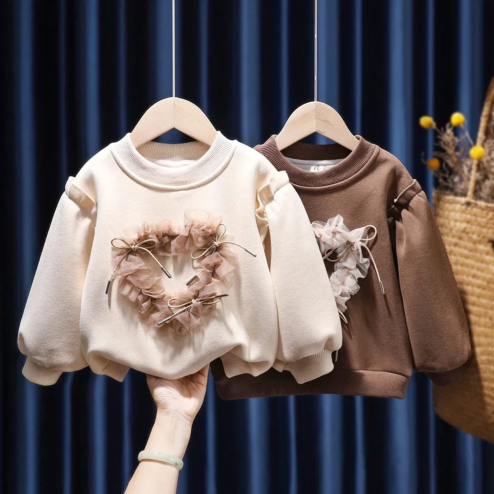 Thick Warm Kids Sweatshirts Autumn Winter Sweet Ruffles Floral O-Neck Pullover Tops Baby Girls Long Sleeve Velvet Shirts 1-6Y
Thick Warm Kids Sweatshirts Autumn Winter Sweet Ruffles Floral O-Neck Pullover Tops Baby Girls Long Sleeve Velvet Shirts 1-6Y