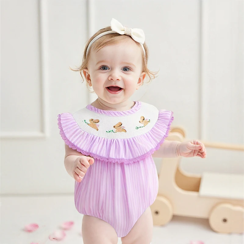 Newborn Baby Girl Easter Outfit Bunny Bubble Romper Embroidery Cute Smocked Baby Girl Clothes
Newborn Baby Girl Easter Outfit Bunny Bubble Romper Embroidery Cute Smocked Baby Girl Clothes