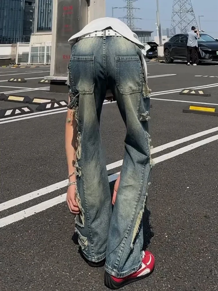 Retro Blue Faded Men's Jeans High Street Style Vibe Hole Punch Slim Fit Workwear Straight Leg Pants Youthful Trend Summer Wear
Retro Blue Faded Men's Jeans High Street Style Vibe Hole Punch Slim Fit Workwear Straight Leg Pants Youthful Trend Summer Wear