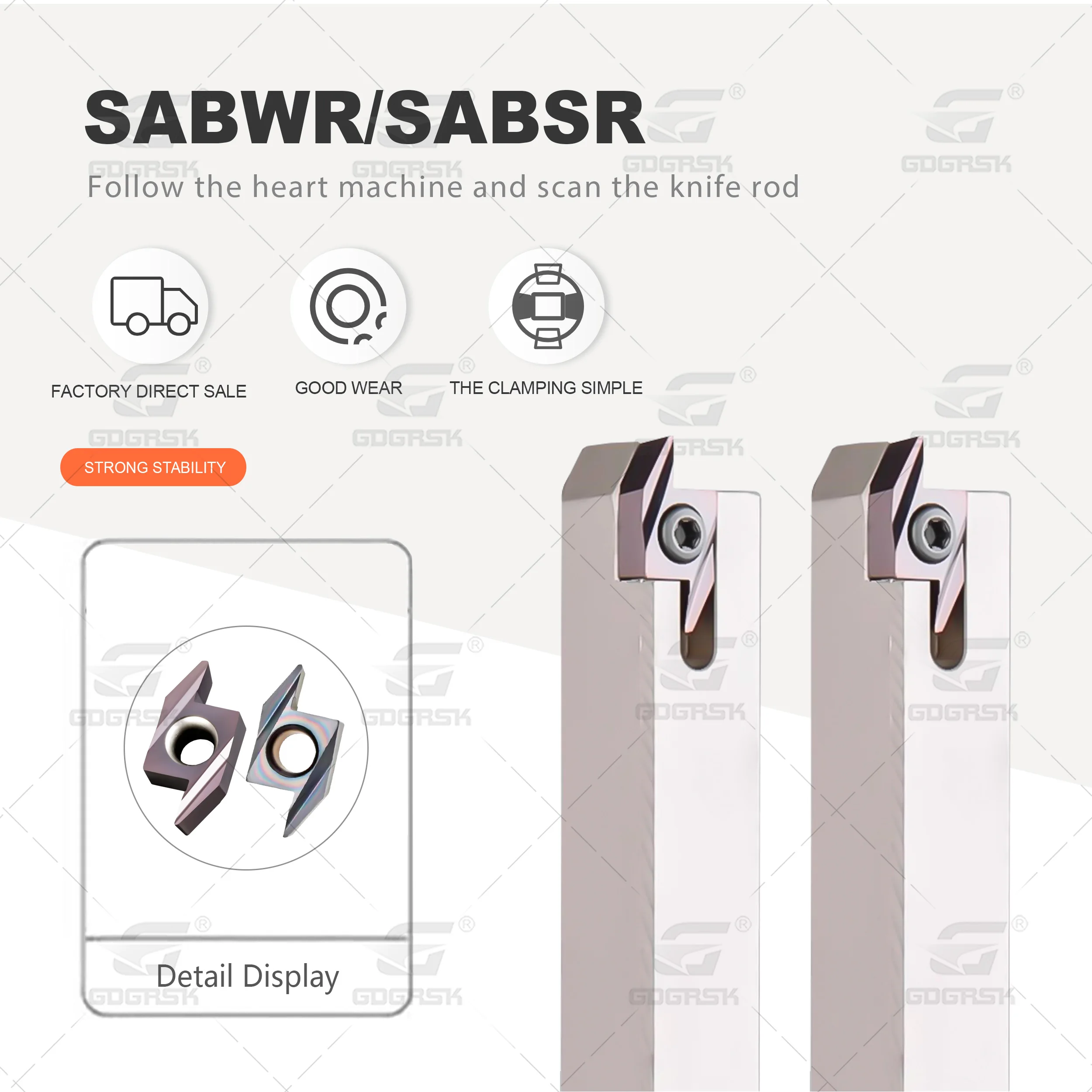 SABSR/SABWR/SABSL Follow The Heart Machine And Scan The Knife Rod SABSR1010JX40F SABWR1212JX50F CNC Outer Circular Blade Holder 
SABSR/SABWR/SABSL Follow The Heart Machine And Scan The Knife Rod SABSR1010JX40F SABWR1212JX50F CNC Outer Circular Blade Holder