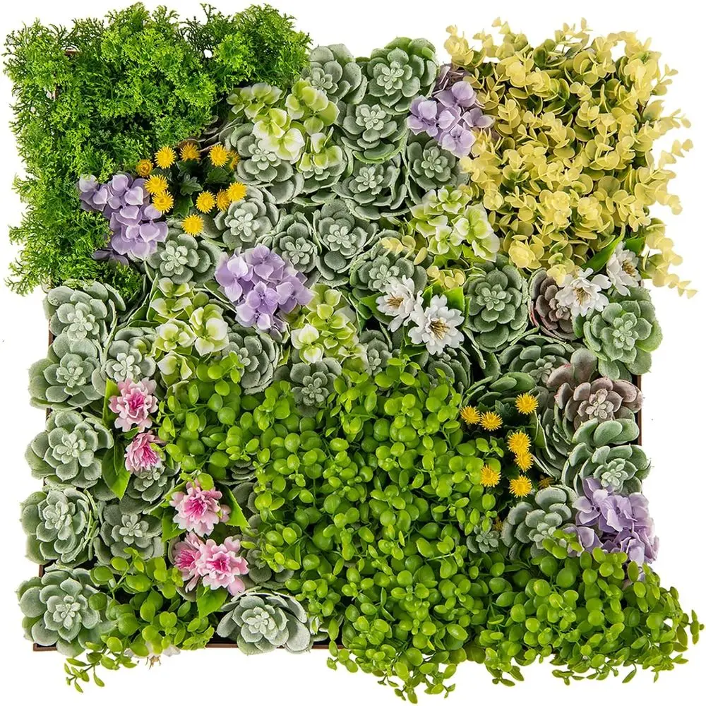 Set of 2 Hanging 3D Artificial Plant Panels, 20x20 Inch Square Green Wall Decor, Assorted Succulents and Grasses for Living Room
Set of 2 Hanging 3D Artificial Plant Panels, 20x20 Inch Square Green Wall Decor, Assorted Succulents and Grasses for Living Room