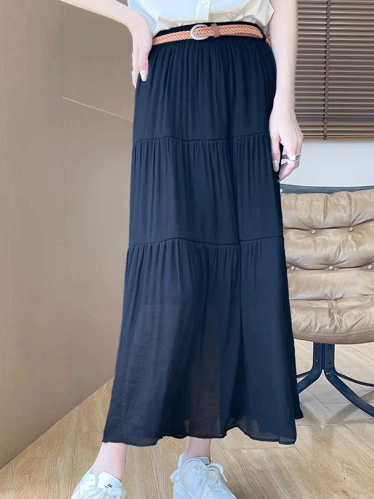 Женская юбка-миди трапециевидной формы, новинка 2025, летняя драпированная юбка с высокой талией, простая свободная посадка для поездок на работу
Женская юбка-миди трапециевидной формы, новинка 2025, летняя драпированная юбка с высокой талией, простая свободная посадка для поездок на работу