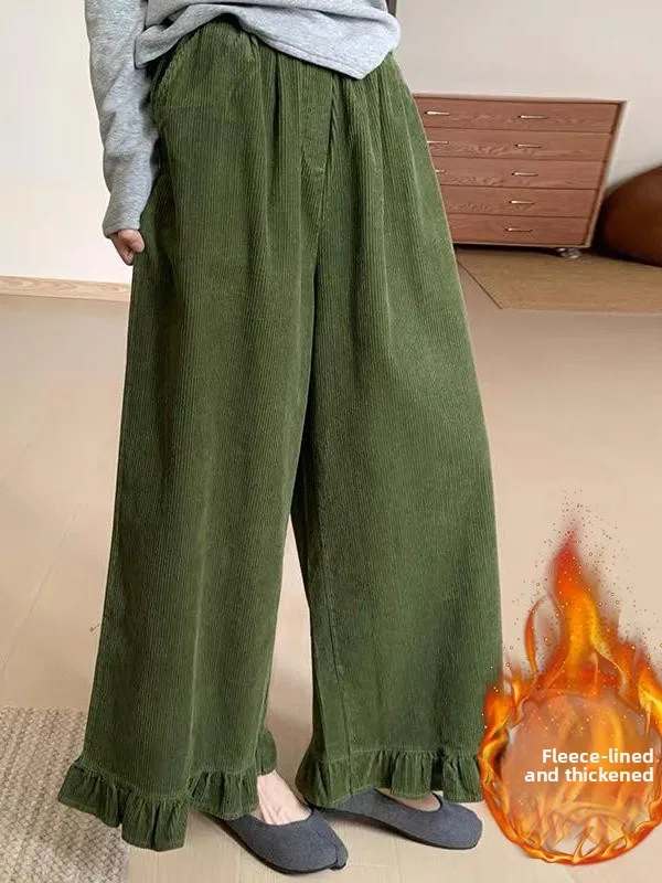 plus Size Corduroy Wide Leg Pants Women's Autumn Winter Thickened Casual Trousers Wood Grain Design Comfortable Long Pants
plus Size Corduroy Wide Leg Pants Women's Autumn Winter Thickened Casual Trousers Wood Grain Design Comfortable Long Pants