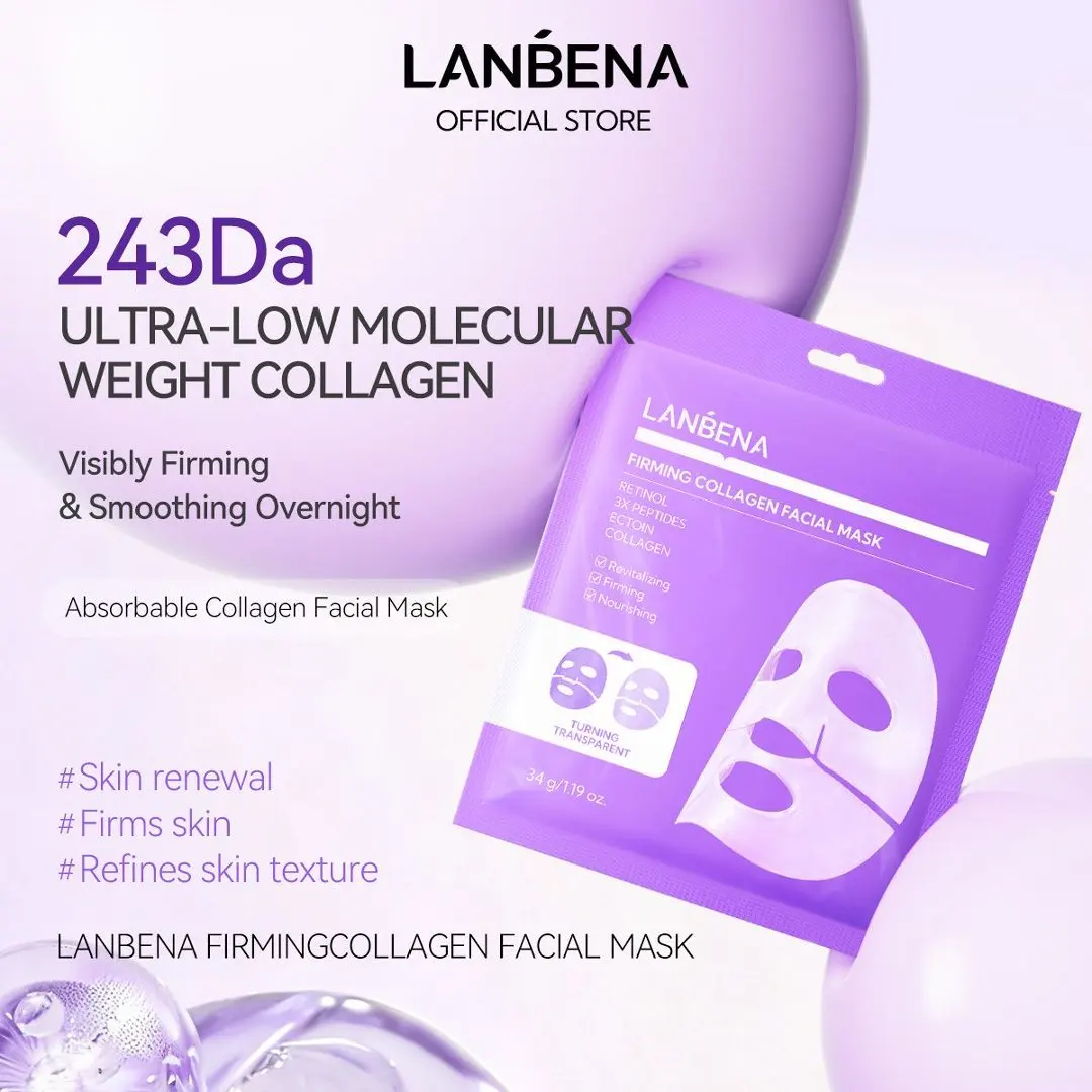 LANBENA 3Pcs Collagen Face Mask Centella Asiatica Soothing, Niacinamide Nourishing, Retinol Firming, Moisturizing Facial Mask
LANBENA 3Pcs Collagen Face Mask Centella Asiatica Soothing, Niacinamide Nourishing, Retinol Firming, Moisturizing Facial Mask