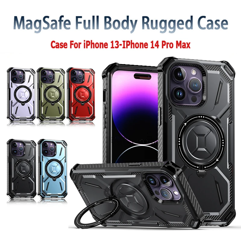 Magsafe Full Body Rugged Case ForCase For iPhone 13-IPhone 14 Pro Max Built-in kickstand Strong magnetic For iPhone Accessories
Magsafe Full Body Rugged Case ForCase For iPhone 13-IPhone 14 Pro Max Built-in kickstand Strong magnetic For iPhone Accessories
