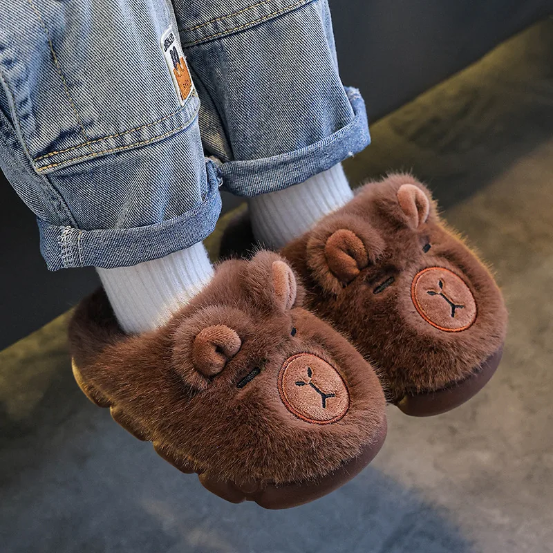 Capybara Slippers Children Plush Warm Cotton Slippers 2025 Winter Anti-slip Cartoon Slippers Floor Indoor Fluffy Home Shoes
Capybara Slippers Children Plush Warm Cotton Slippers 2025 Winter Anti-slip Cartoon Slippers Floor Indoor Fluffy Home Shoes