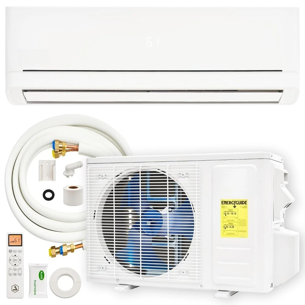 12000 BTU 220V Mini Split AC & Heat Pump, 18 SEER2 Pre-Wired Indoor & Vacuum-Free Outdoor, WiFi Inverter Cooling, Custom
12000 BTU 220V Mini Split AC & Heat Pump, 18 SEER2 Pre-Wired Indoor & Vacuum-Free Outdoor, WiFi Inverter Cooling, Custom