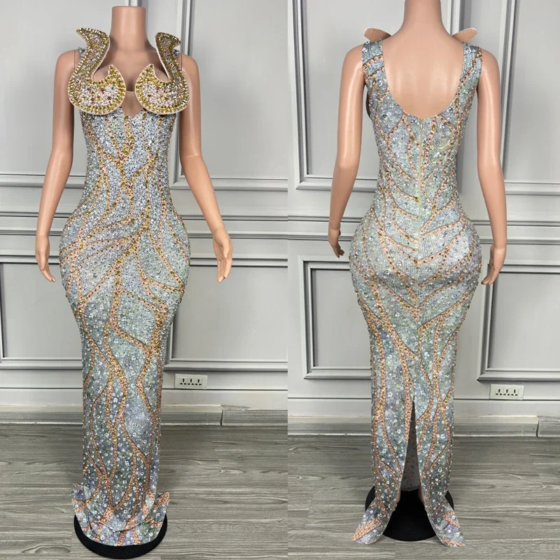 New High-End Full Rhinestones Celebrate Dress Women Singer Performance Festival Costume Stage Catwalk Party Outfit Clubwear
New High-End Full Rhinestones Celebrate Dress Women Singer Performance Festival Costume Stage Catwalk Party Outfit Clubwear