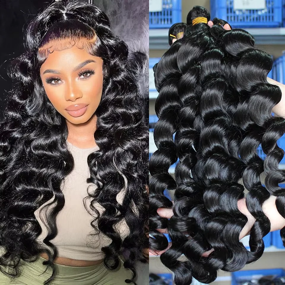 Loose Wave Bundles Human Hair 28 30 32 Inch Brazilian Remy Human Hair Extensions 1 3 4 Loose Wave Bundles for Women Double Weft
Loose Wave Bundles Human Hair 28 30 32 Inch Brazilian Remy Human Hair Extensions 1 3 4 Loose Wave Bundles for Women Double Weft
