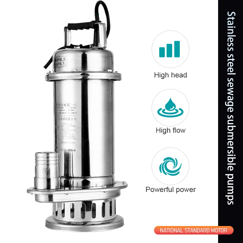 304 Stainless Steel Sewage Pump Clear Water Pump Agricultural Resistant Household 220V High Head Sewage Pumps
304 Stainless Steel Sewage Pump Clear Water Pump Agricultural Resistant Household 220V High Head Sewage Pumps