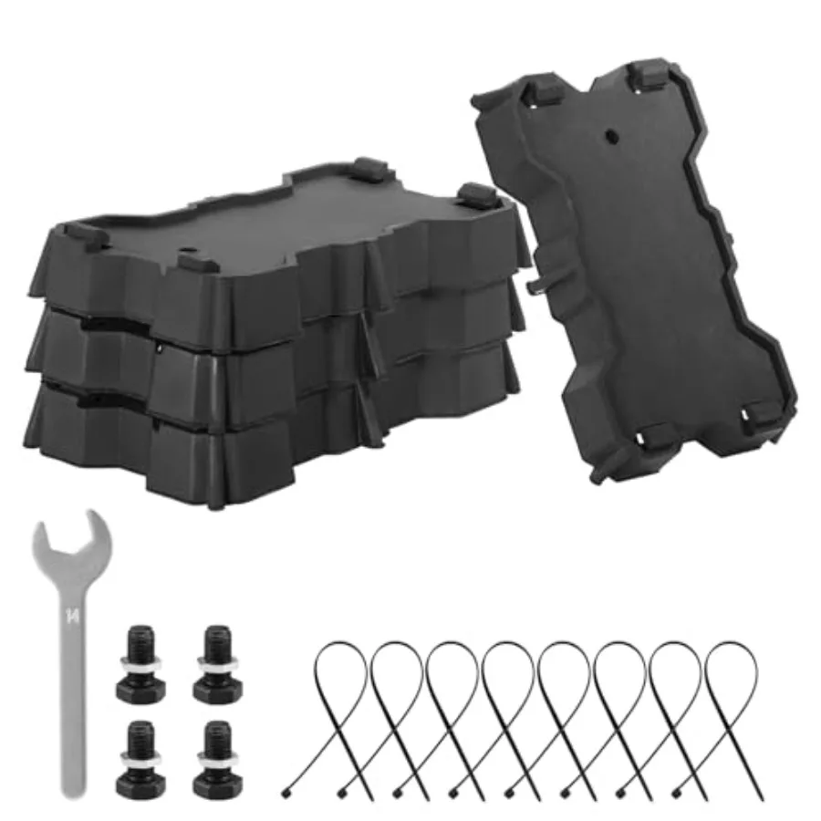 RV stabilizer jack pads for leveling and stabilization, solid rubber, black, 4-pack, fits 8.75-9.5 scissor jacks, durable non-s
RV stabilizer jack pads for leveling and stabilization, solid rubber, black, 4-pack, fits 8.75-9.5 scissor jacks, durable non-s
