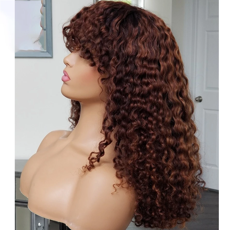 Natrual Brown Long 180Density 26“ Soft Kinky Curly Machine Wig with Bangs For Black Women BabyHair PrepluckedNatural Hairline
Natrual Brown Long 180Density 26“ Soft Kinky Curly Machine Wig with Bangs For Black Women BabyHair PrepluckedNatural Hairline