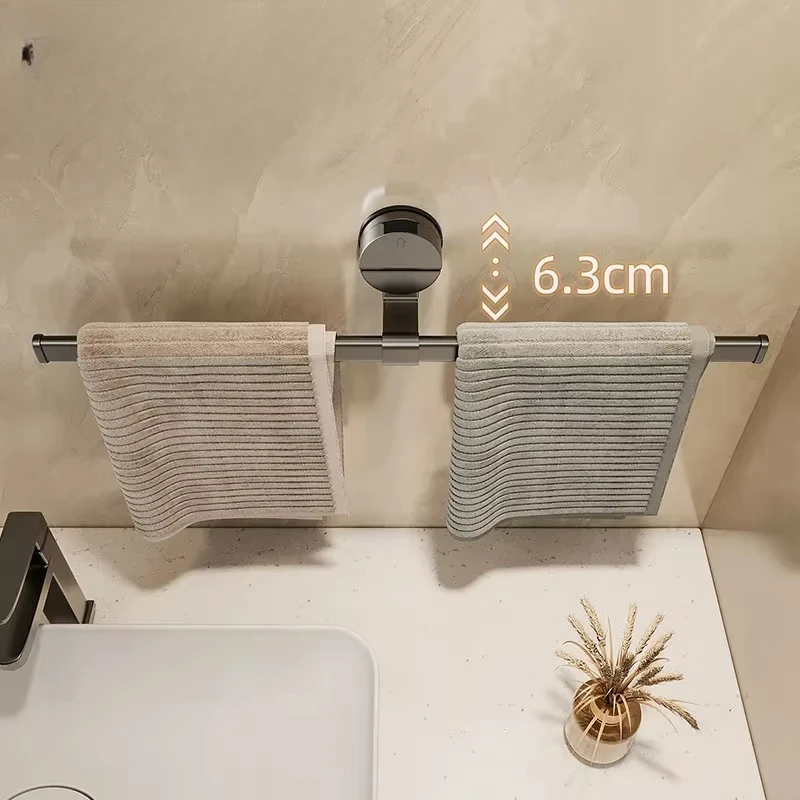 Luxury Suction Cup Towel Rack, No Drill Wall-Mounted Organizer, Minimalist Gunmetal Holder, Bathroom Towel Storage
Luxury Suction Cup Towel Rack, No Drill Wall-Mounted Organizer, Minimalist Gunmetal Holder, Bathroom Towel Storage