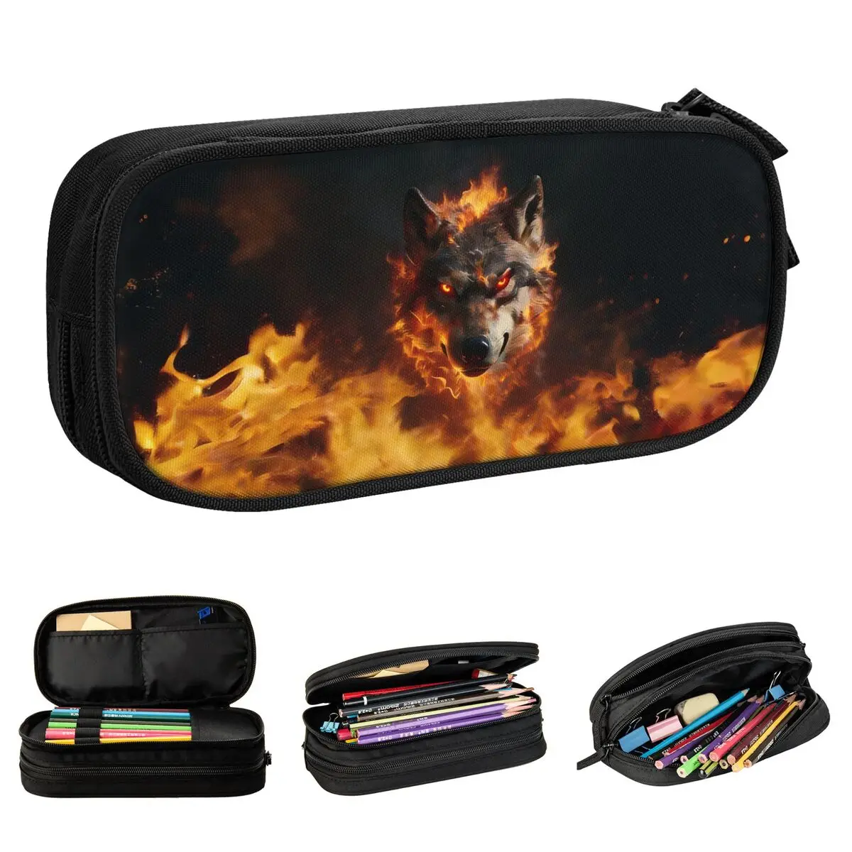 Red Eyes Wolf Flames Pencil Case New Pen Box Bag Student Large Storage School Supplies Gifts Pencil Pouch
Red Eyes Wolf Flames Pencil Case New Pen Box Bag Student Large Storage School Supplies Gifts Pencil Pouch