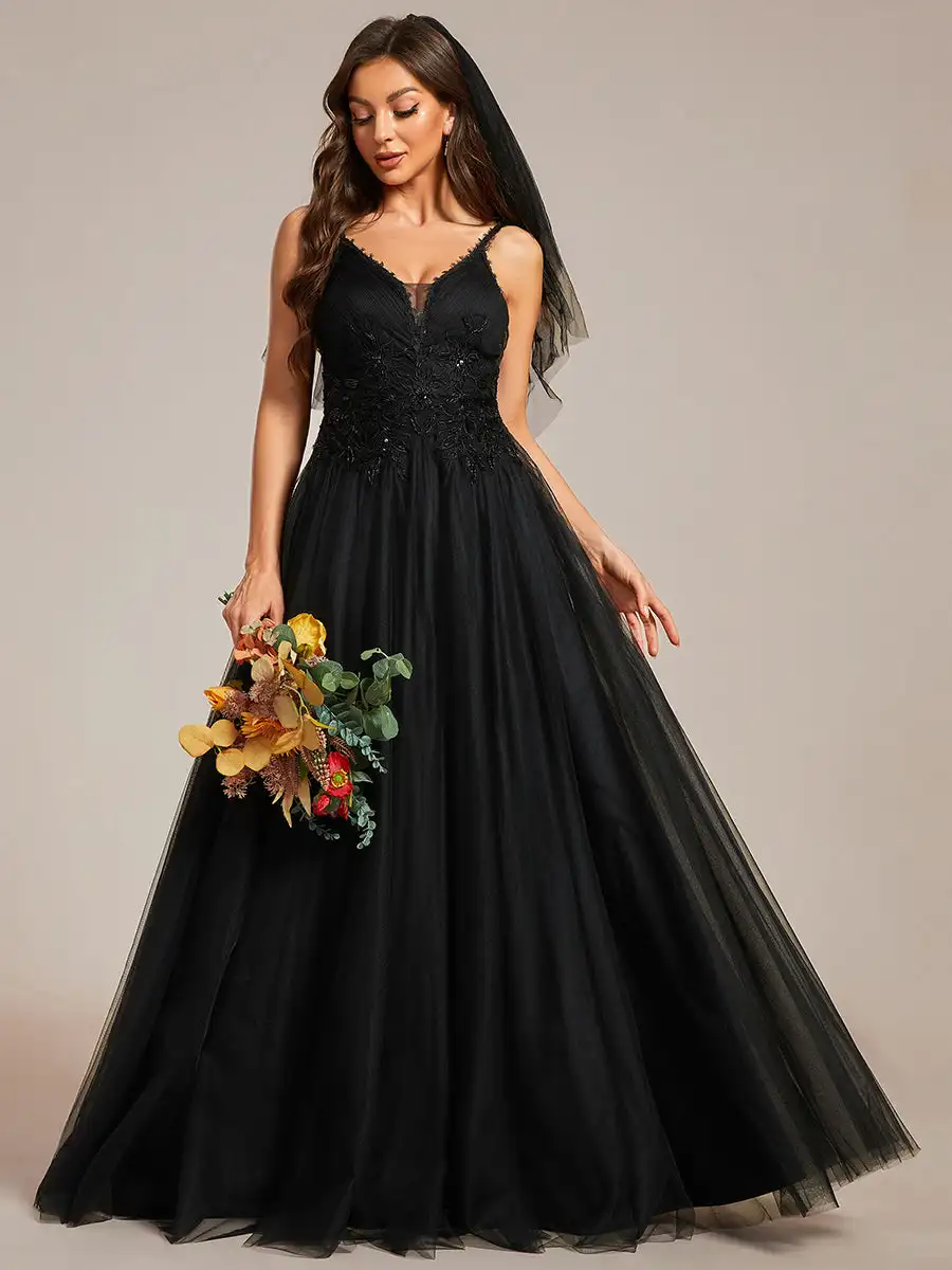 Classic Wedding Dresses Glamorous V Neck Spaghetti Straps 2025 Ever Pretty of A-Line Black Formal Evening Dress
Classic Wedding Dresses Glamorous V Neck Spaghetti Straps 2025 Ever Pretty of A-Line Black Formal Evening Dress
