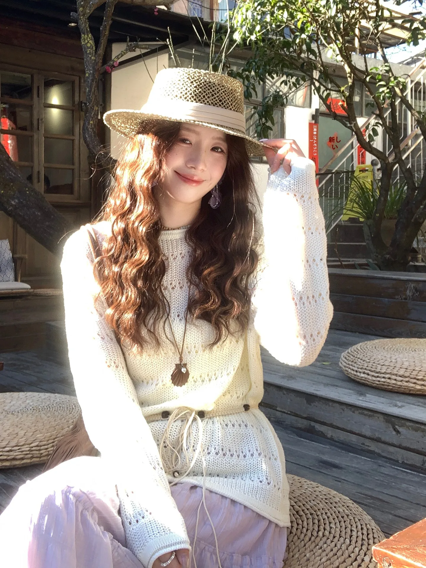 Модный вязаный топ в корейском стиле Sweet Mango Iced Tea, минималистичный, с вырезами, универсальный, свободного кроя, с круглым вырезом, с длинными рукавами
Модный вязаный топ в корейском стиле Sweet Mango Iced Tea, минималистичный, с вырезами, универсальный, свободного кроя, с круглым вырезом, с длинными рукавами