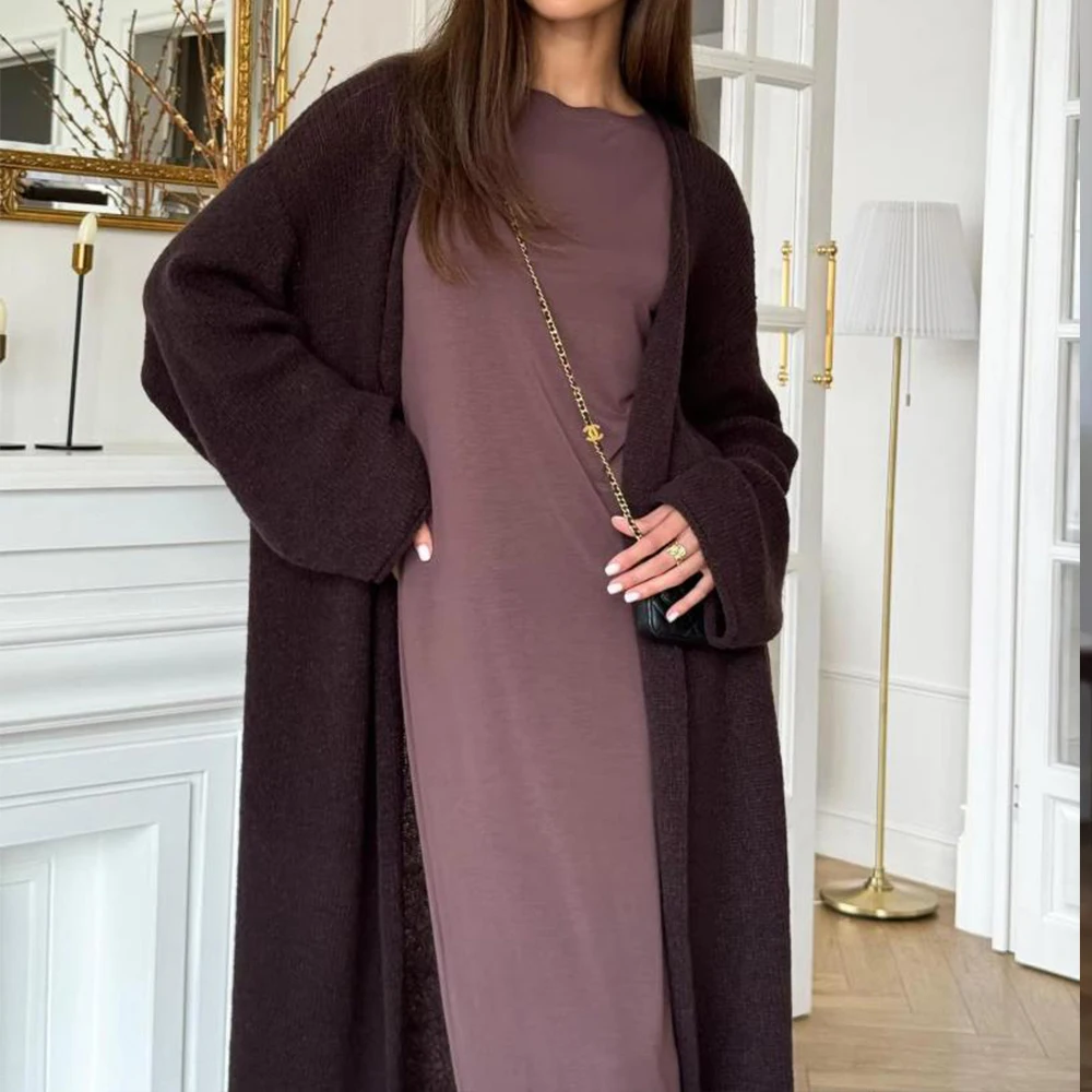 Solid Knitted Long Cardigan Women Casual All Match Full Sleeve Female Maxi Coats 2025 Spring Summer Fashion New Lady Outwears
Solid Knitted Long Cardigan Women Casual All Match Full Sleeve Female Maxi Coats 2025 Spring Summer Fashion New Lady Outwears