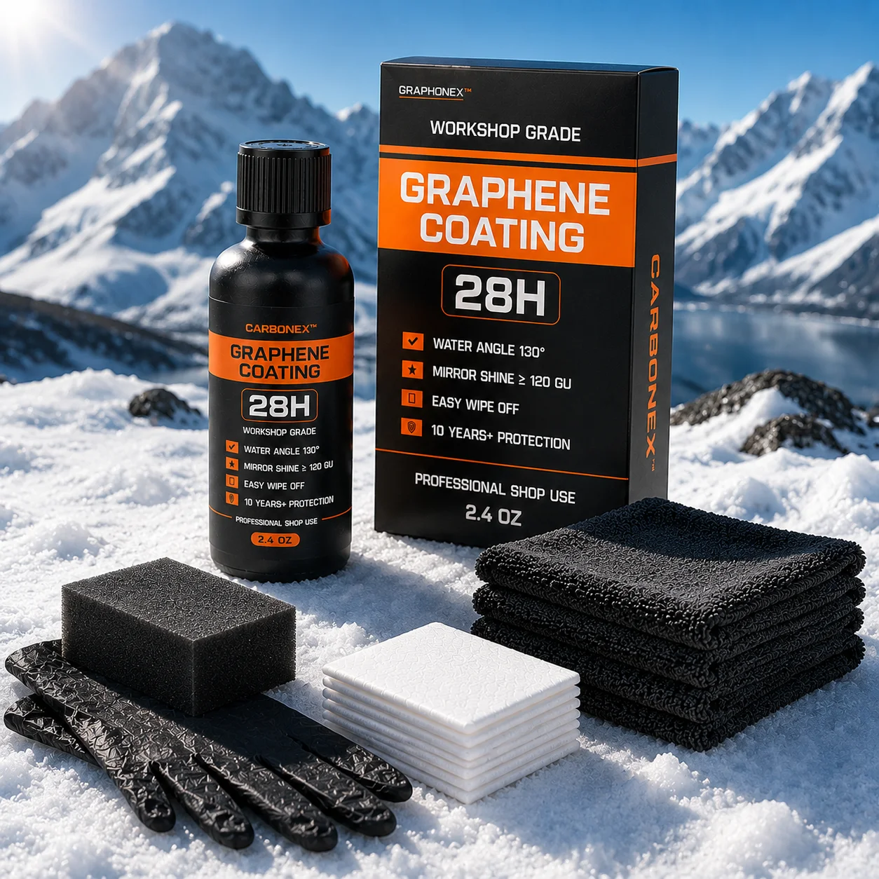 Advanced Graphene Ceramic Coating Self Cleaning Effect Ultra High Gloss 10+ Years Protection Extremely Hydrophobic Anti Scratch
Advanced Graphene Ceramic Coating Self Cleaning Effect Ultra High Gloss 10+ Years Protection Extremely Hydrophobic Anti Scratch
