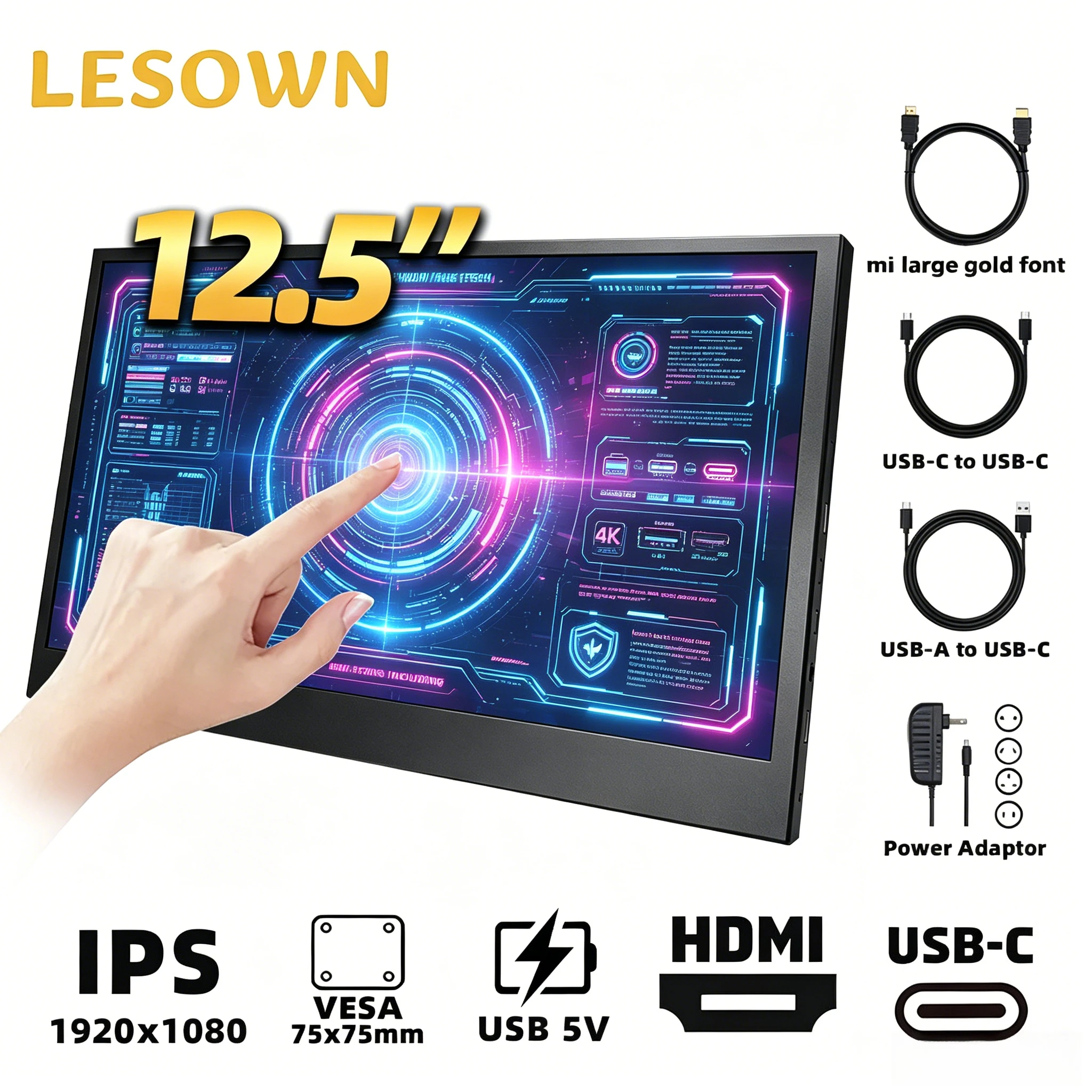 LESOWN 12.5" Ultra-thin Computer Chassis Display 1080P Secondary LCD Screen with Speaker miniHDTV for AIDA64 PC GPU Sensor
LESOWN 12.5" Ultra-thin Computer Chassis Display 1080P Secondary LCD Screen with Speaker miniHDTV for AIDA64 PC GPU Sensor