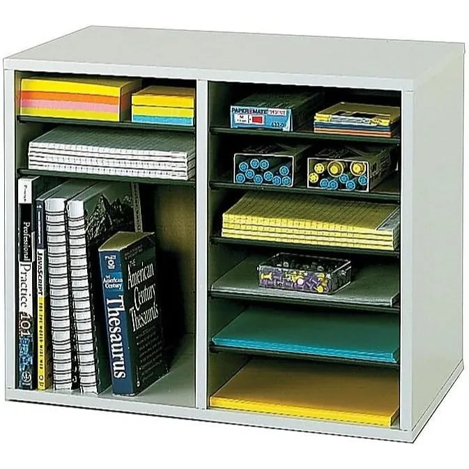 12 Compartment Literature Organizer with Adjustable Shelves, Office and Classroom Mail Sorter, Wood Paper File Holder, Gray
12 Compartment Literature Organizer with Adjustable Shelves, Office and Classroom Mail Sorter, Wood Paper File Holder, Gray