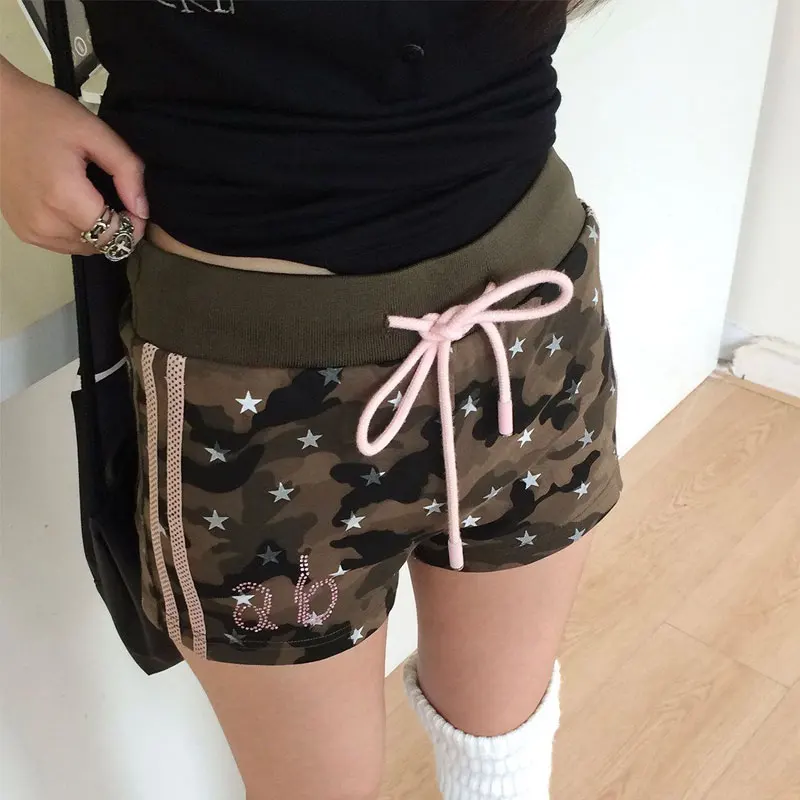 Y2K Hotsweet Camouflage Star Straight Shorts Summer High Waist Drawstring Female Clothing Stylish Diamonds Elastic Sports Shorts
Y2K Hotsweet Camouflage Star Straight Shorts Summer High Waist Drawstring Female Clothing Stylish Diamonds Elastic Sports Shorts