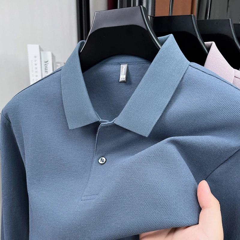 100% pure cotton brand autumn and winter new exquisite and comfortable polo shirt high-end men's business casual long sleeve top
100% pure cotton brand autumn and winter new exquisite and comfortable polo shirt high-end men's business casual long sleeve top