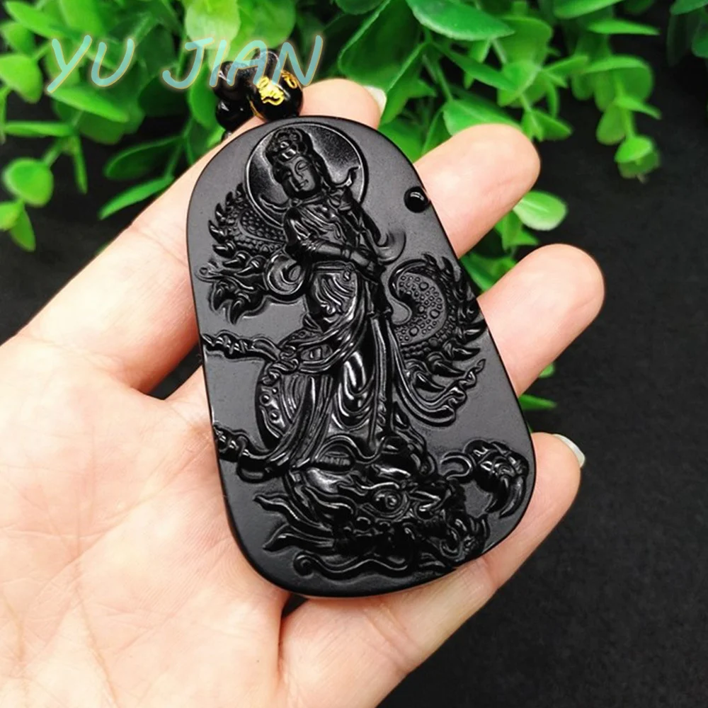 Hand-carved Dragon Subduing Pendant Natural Black/Ice Obsidian Carved Buddha Amulet Necklace Gifts Sweater Chain Fine Jewelry
Hand-carved Dragon Subduing Pendant Natural Black/Ice Obsidian Carved Buddha Amulet Necklace Gifts Sweater Chain Fine Jewelry