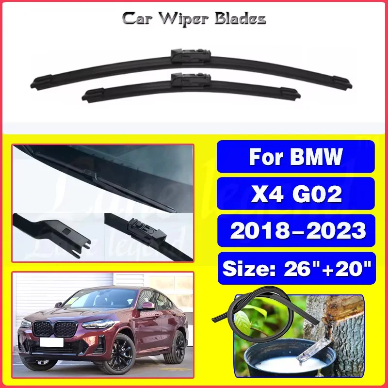 Car Front Wiper Blades For BMW X4 G02 2018 2019 2020 2021 2022 2023 Windscreen Windshield Window Brushes Accessories 26"+20"
Car Front Wiper Blades For BMW X4 G02 2018 2019 2020 2021 2022 2023 Windscreen Windshield Window Brushes Accessories 26"+20"
