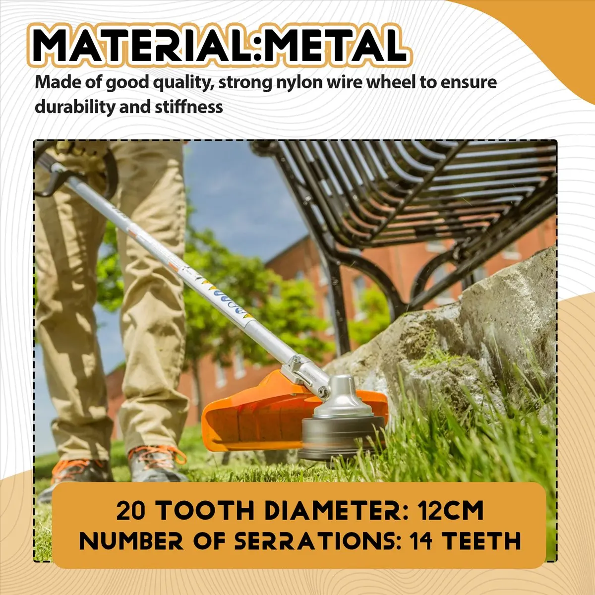 AB08 9Inch Chain Saw Tooth Mower Blade 14 Teeth Chainsaw Brush Cutter Grass Heavy Duty for Gas Electric Trimmer Garden(A)
AB08 9Inch Chain Saw Tooth Mower Blade 14 Teeth Chainsaw Brush Cutter Grass Heavy Duty for Gas Electric Trimmer Garden(A)