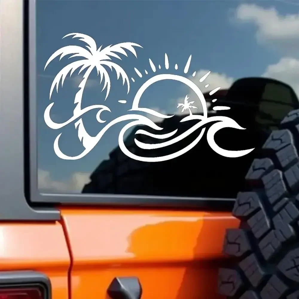 1PC Tropical Palm Tree Sun Wave Sticker Waterproof Vinyl Decal for Car Laptop Window Bumper Decor
1PC Tropical Palm Tree Sun Wave Sticker Waterproof Vinyl Decal for Car Laptop Window Bumper Decor