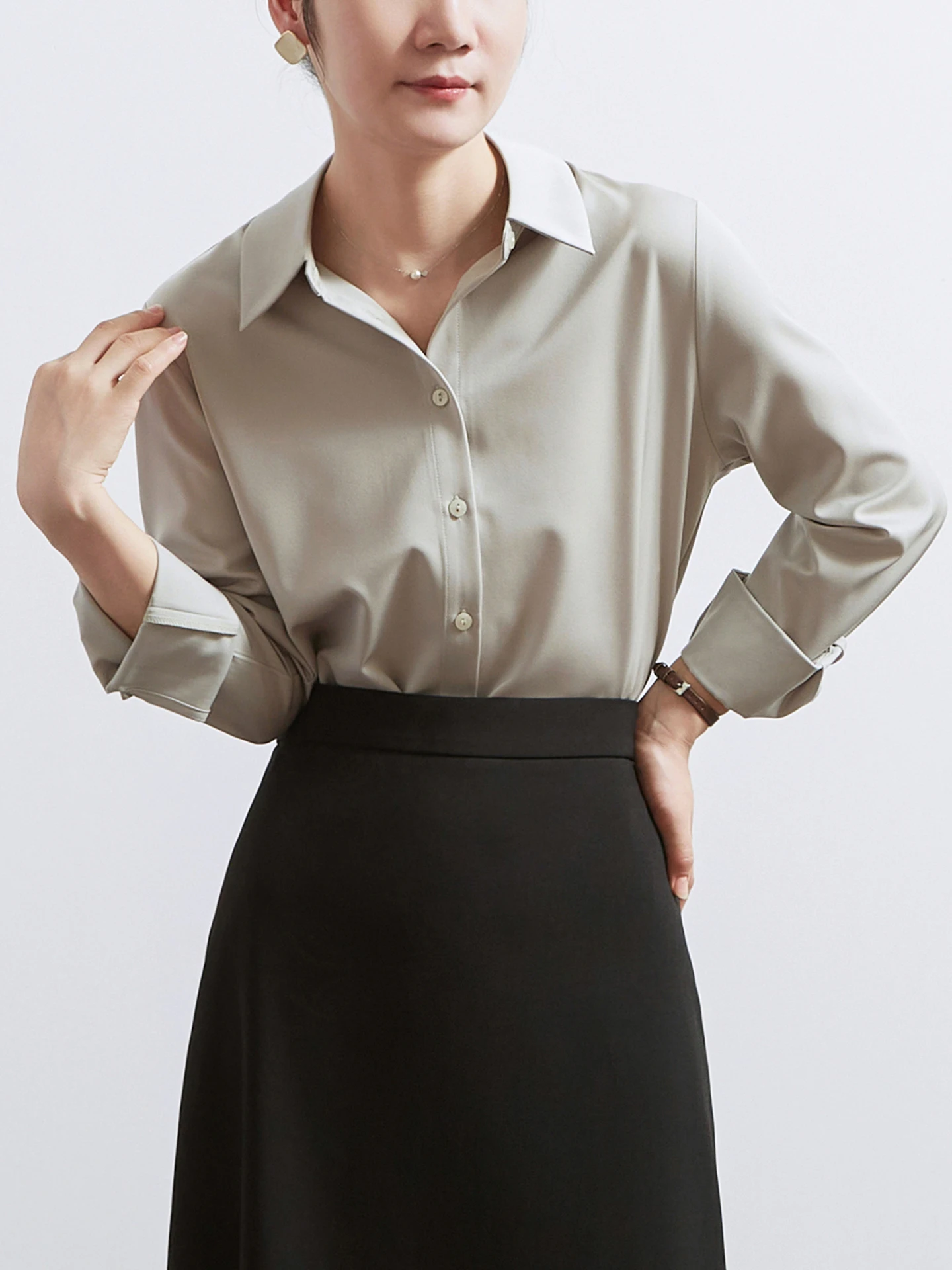 CHICBLISS Women's Long Sleeve Satin Shirt Draped Professional OL Style Commute Green Light Elegant Top Ladies Fashion
CHICBLISS Women's Long Sleeve Satin Shirt Draped Professional OL Style Commute Green Light Elegant Top Ladies Fashion