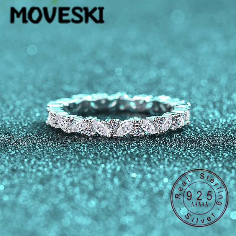925 Sterling Silver Marquise Cut Moissanite Eternity Ring for Women | Leaf Pattern Stackable Wedding Band Full Eternity Ring
925 Sterling Silver Marquise Cut Moissanite Eternity Ring for Women | Leaf Pattern Stackable Wedding Band Full Eternity Ring
