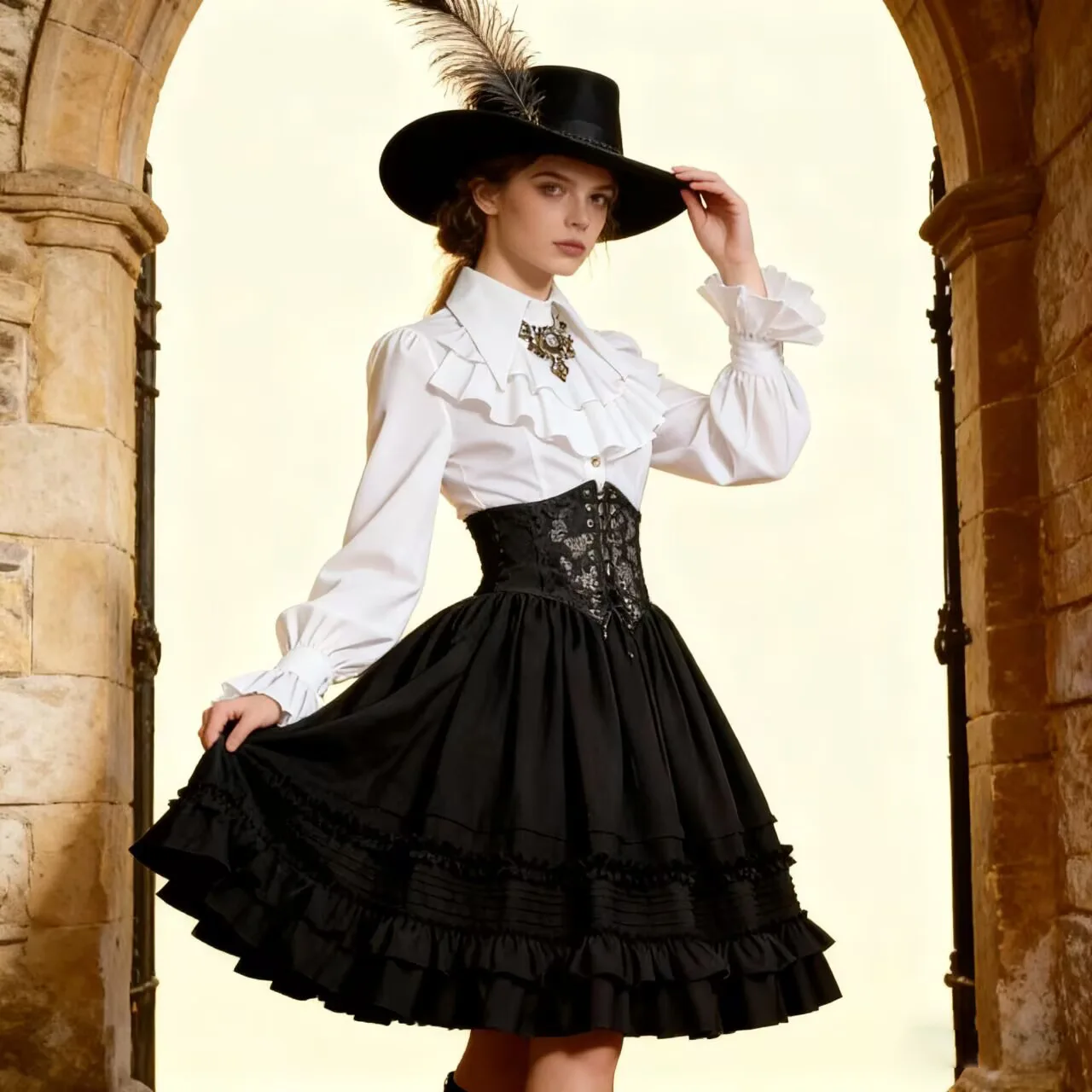 Женское средневековое стимпанк-платье с многослойной юбкой, в стиле Лолита, готическое, с корсетом, утягивающее талию, с милыми оборками, рубашка, викторианское платье для Хэллоуина
Женское средневековое стимпанк-платье с многослойной юбкой, в стиле Лолита, готическое, с корсетом, утягивающее талию, с милыми оборками, рубашка, викторианское платье для Хэллоуина