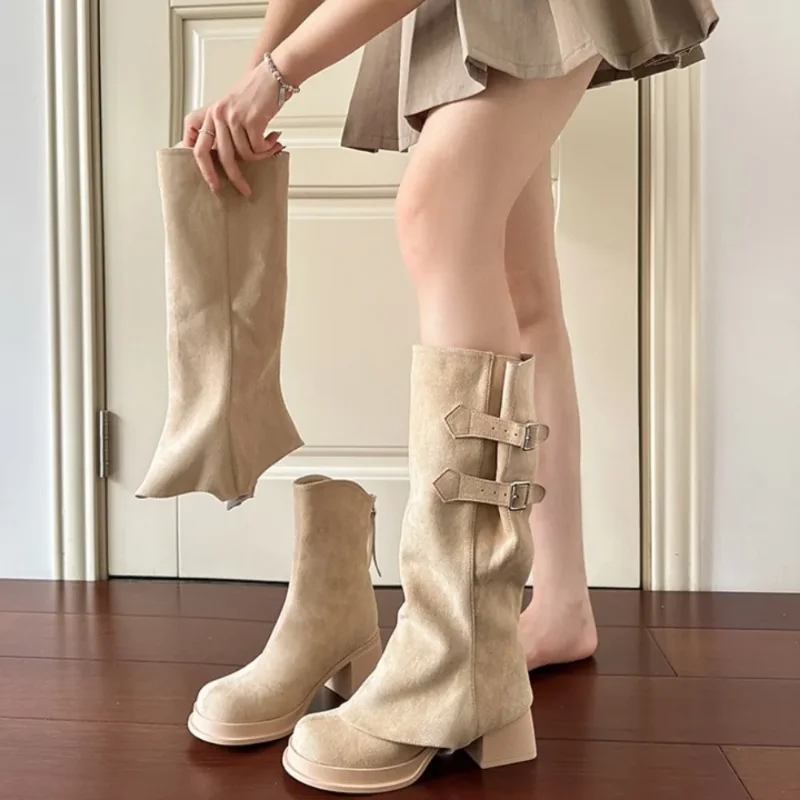 Длинные короткие сапоги из двух предметов, женская обувь, осенне-зимние новые съемные женские сапоги, женские высокие сапоги на высоком каблуке на толстой подошве
Длинные короткие сапоги из двух предметов, женская обувь, осенне-зимние новые съемные женские сапоги, женские высокие сапоги на высоком каблуке на толстой подошве