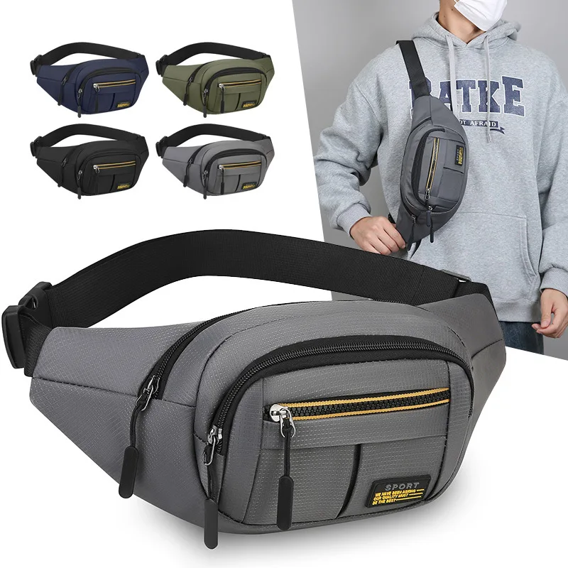 Men Grey Waist Bag Waterproof Nylon Crossbody Chest Pack with Multiple Zipper Pockets Adjustable Strap for Sport Travel
Men Grey Waist Bag Waterproof Nylon Crossbody Chest Pack with Multiple Zipper Pockets Adjustable Strap for Sport Travel