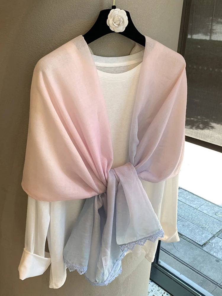 Summer Elegant Women Silk Scarf Wrap Shawl Gradient Color Ladies Sunscreen Bandanas Hijab Sweet Scarve Pareo Casual Fashion New
Summer Elegant Women Silk Scarf Wrap Shawl Gradient Color Ladies Sunscreen Bandanas Hijab Sweet Scarve Pareo Casual Fashion New