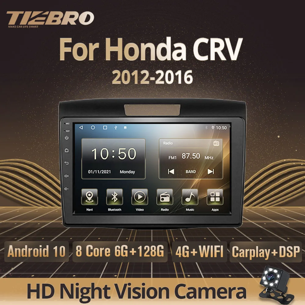 Tiebro Car Radio For Honda CR-V 2012-2016 2DIN Android10 Car Multimedia Player Audio For Cars Radio 2Din Android Stereo Receiver
Tiebro Car Radio For Honda CR-V 2012-2016 2DIN Android10 Car Multimedia Player Audio For Cars Radio 2Din Android Stereo Receiver