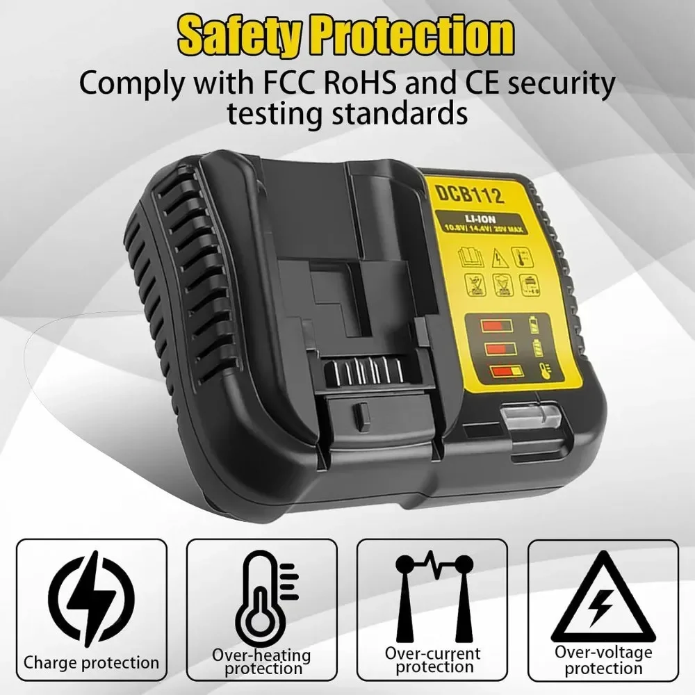 Lithium ion battery charger DCB112 for Dewalt, maximum battery DCB200DCB205DCB120DCB609DCB606,US/EU plug 12V18V20V60V, DCB112-2A
Lithium ion battery charger DCB112 for Dewalt, maximum battery DCB200DCB205DCB120DCB609DCB606,US/EU plug 12V18V20V60V, DCB112-2A