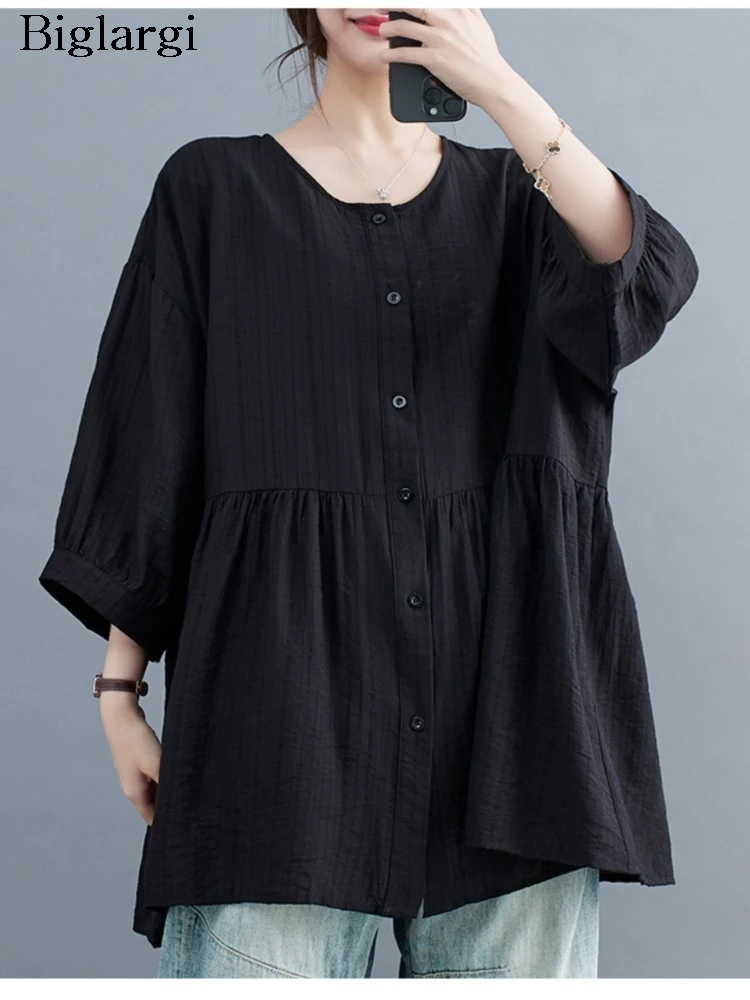 Oversized Summer Shirts Women Ruffle Pleated Loose Fashion Cotton Linen Ladies Blouses Casual Woman Shirt
Oversized Summer Shirts Women Ruffle Pleated Loose Fashion Cotton Linen Ladies Blouses Casual Woman Shirt