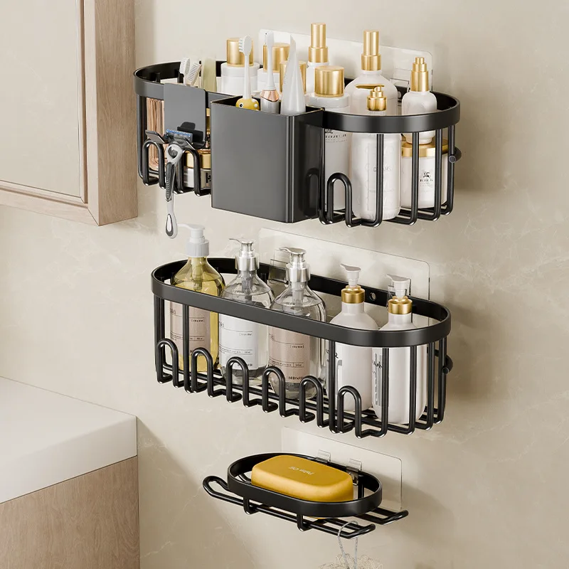 Bathroom Storage Hanging Basket, No-Drill Wall-Mounted Large Capacity Kitchen Storage Rack, Five-Piece Hanging Set
Bathroom Storage Hanging Basket, No-Drill Wall-Mounted Large Capacity Kitchen Storage Rack, Five-Piece Hanging Set